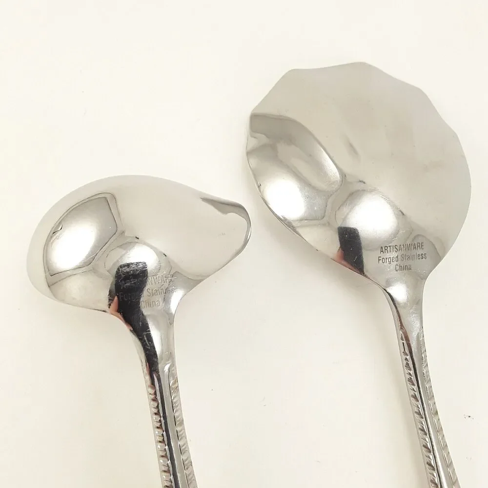 Gravy Ladle & Shell Serving Spoon, Savannah- Artisanware, Stainless Steel, scoop